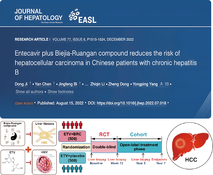 Compound Biejia Ruangan Tablets combined with antiviral drugs can significantly reduce the incidence of liver cancer